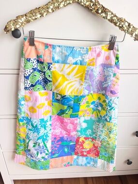 Lilly Pulitzer Rare Vintage 1960s, 1970s The Lilly Skirt PATCHWORK Skirt